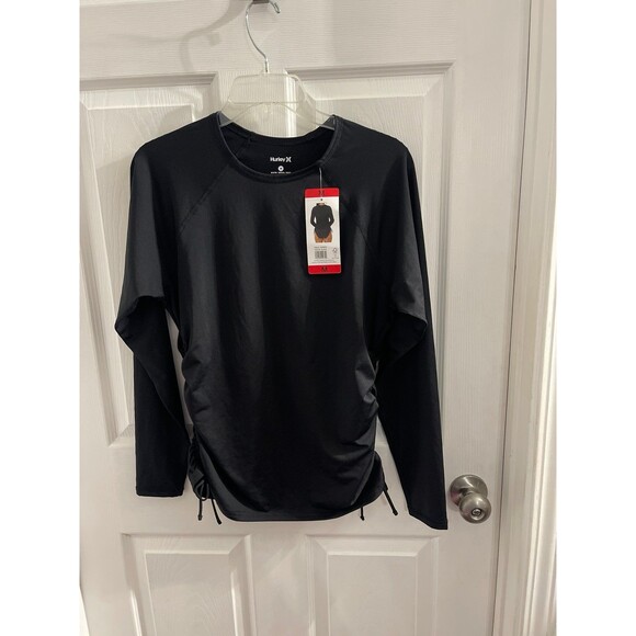 Hurley UPF 50+ Long Sleeve Rash Guard Black Size M New With Tag - Picture 2 of 4